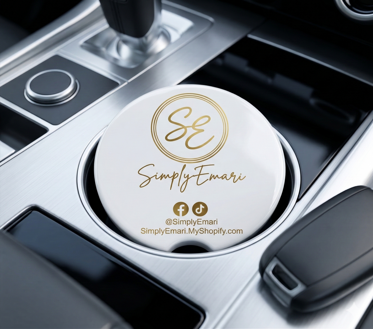 Custom Branded Ceramic Car Coaster – Personalized Absorbent Vehicle Accessory