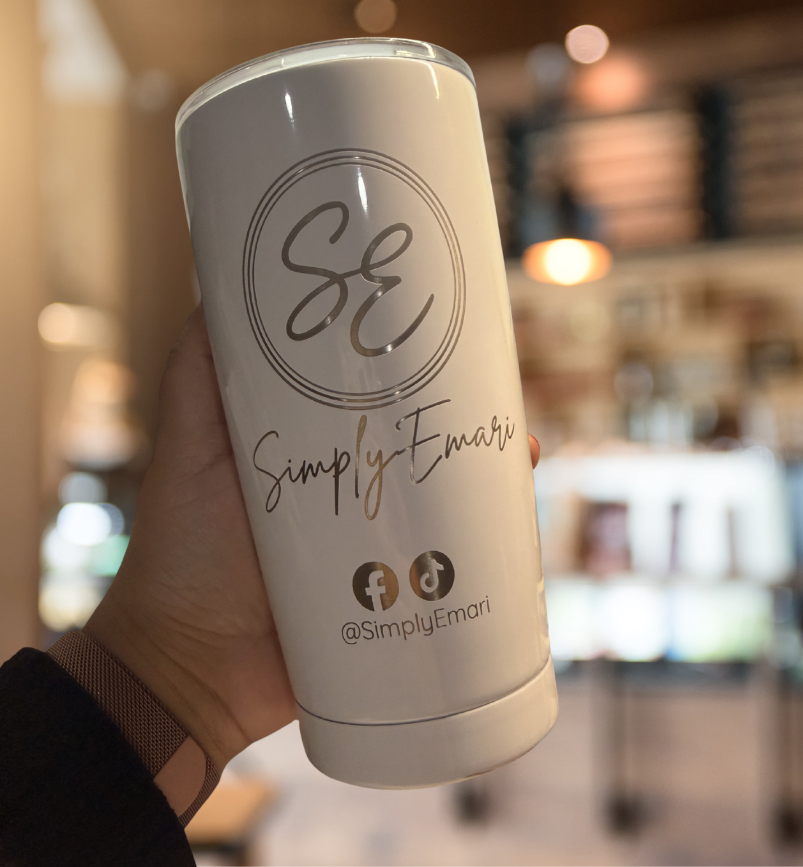 Custom Laser-Engraved 18.5oz Stainless Steel Tumbler – Personalized Branded Drinkware