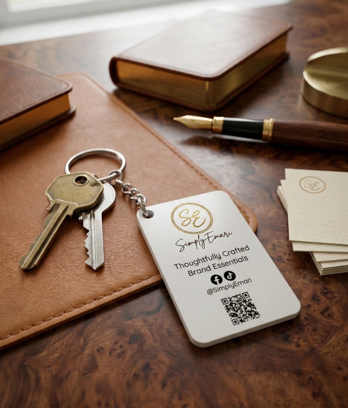 Custom Branded QR Code Keychain – Personalized Acrylic Networking Essential
