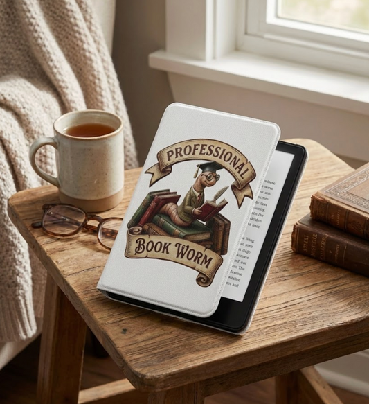 Professional Book Worm Kindle Case – Cute Bookworm Reader E-Reader Cover