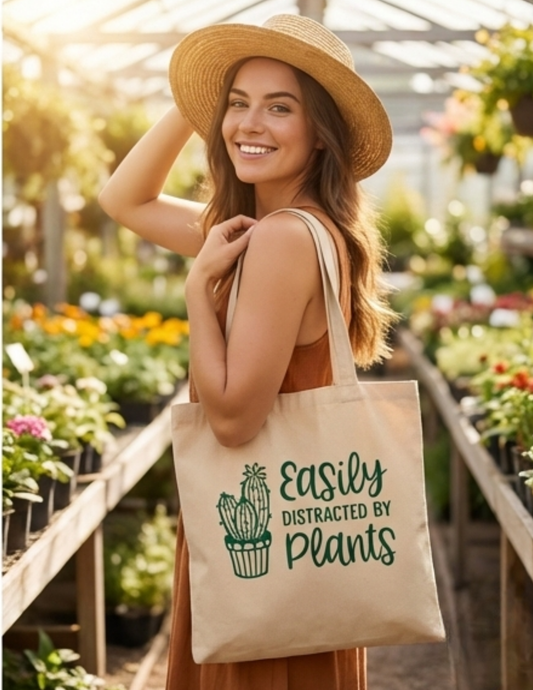 The "Easily Distracted by Plants" Everyday Tote