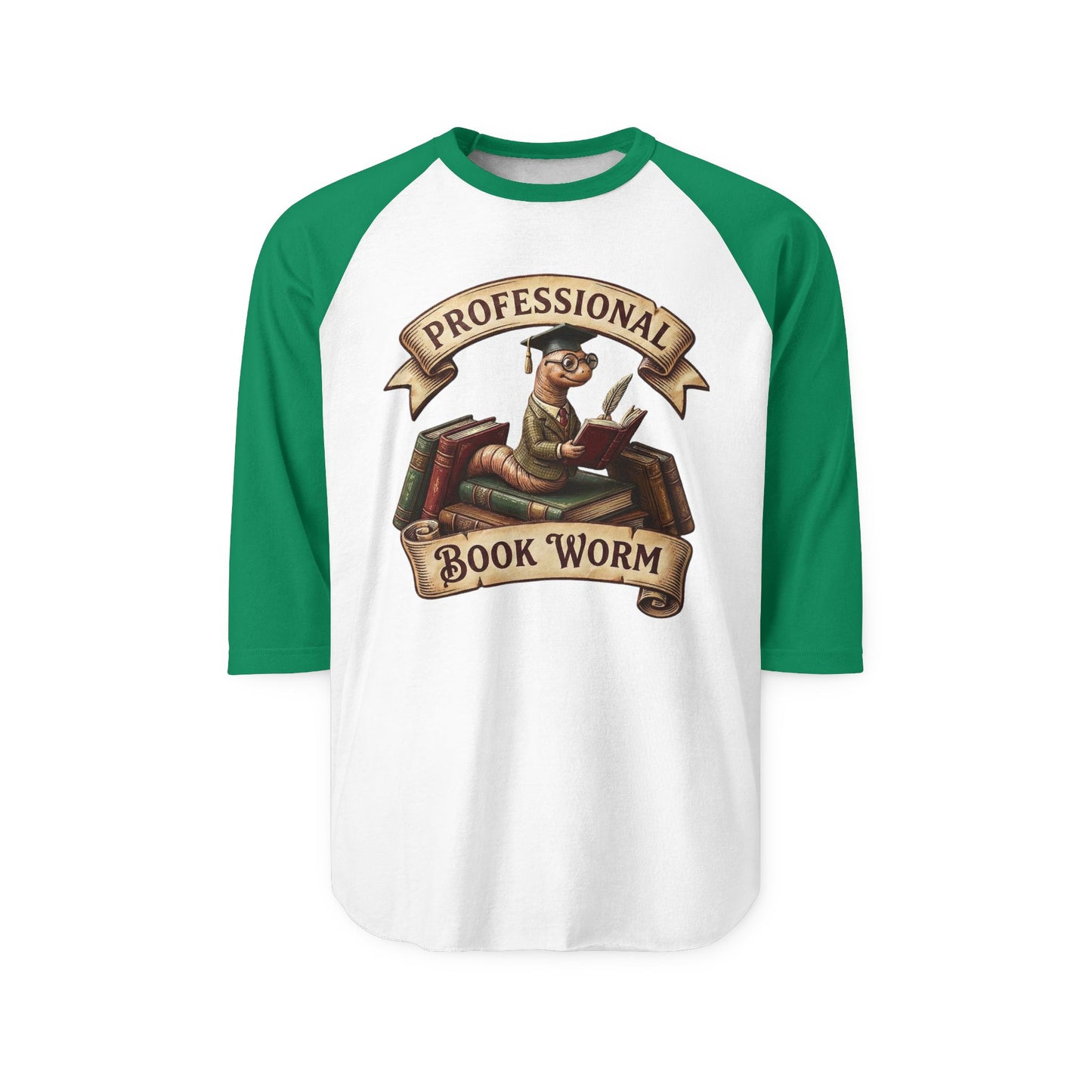 The "Professional Book Worm" Vintage-Style Baseball Tee