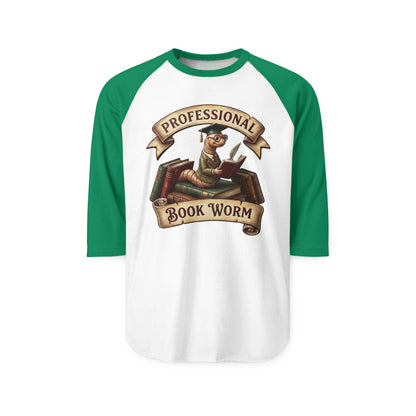 The "Professional Book Worm" Vintage-Style Baseball Tee