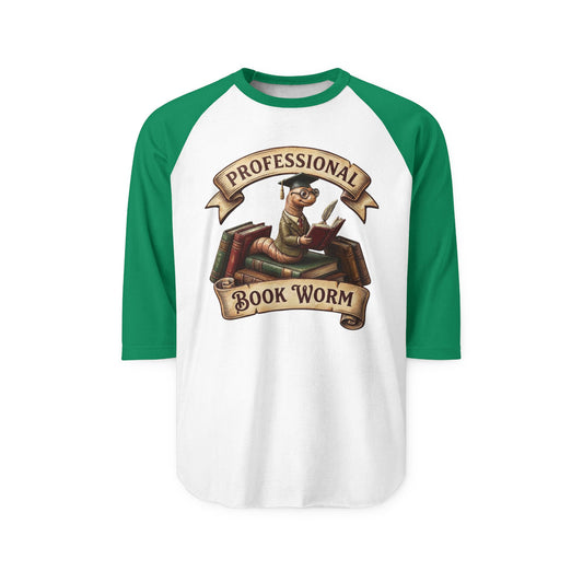 The "Professional Book Worm" Vintage-Style Baseball Tee