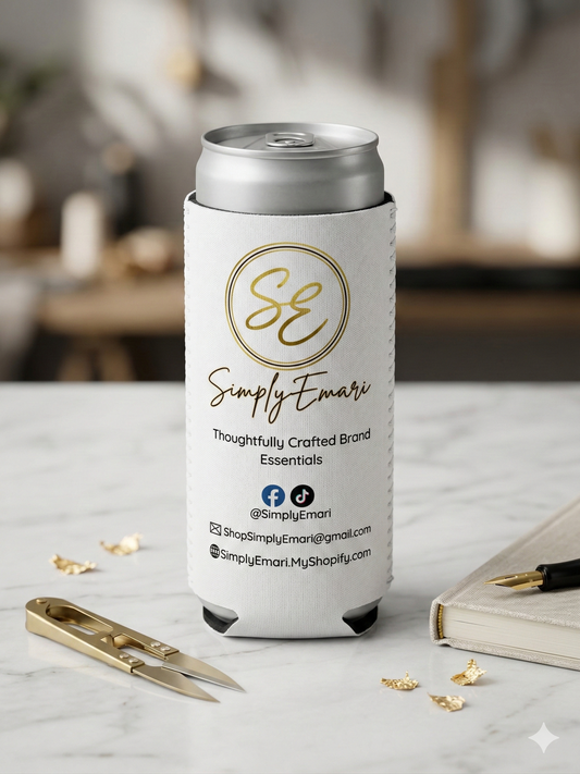 Custom Slim Can Cooler – Personalized Neoprene Insulator with Business Logo