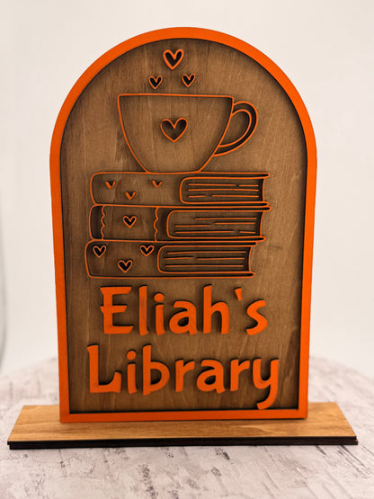 Personalized Library Sign