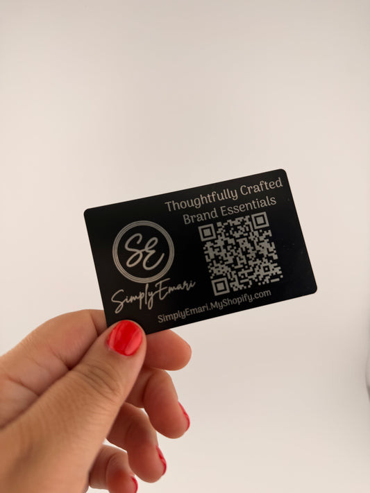 Custom Laser-Engraved Metal Business Card with QR Code