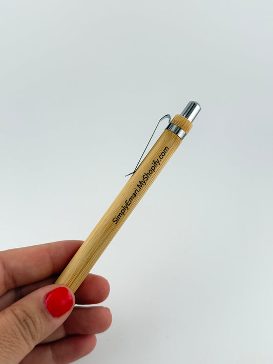 Custom Laser-Engraved Bamboo Pen – Eco-Friendly Personalized Branded Essential