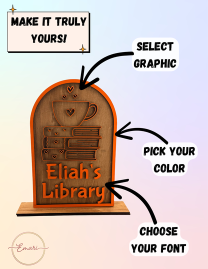 Personalized Library Sign