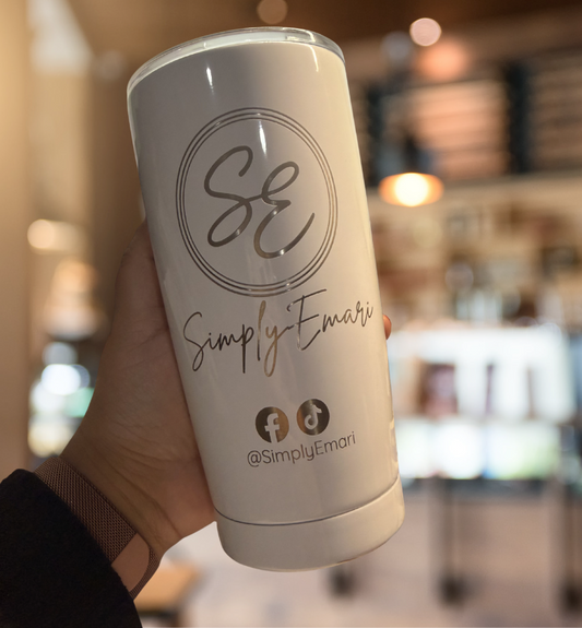 Custom Laser-Engraved 18.5oz Stainless Steel Tumbler – Personalized Branded Drinkware