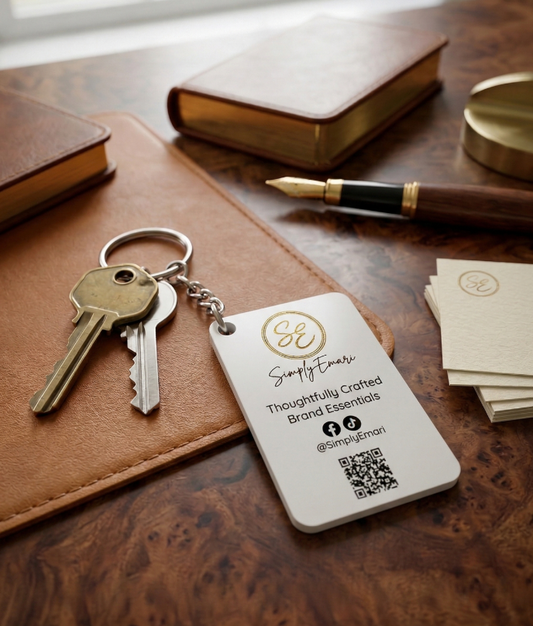 Custom Branded QR Code Keychain – Personalized Acrylic Networking Essential