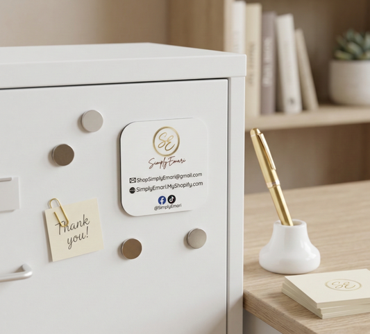 Custom Branded White Business Magnet – Personalized Professional Marketing Essential
