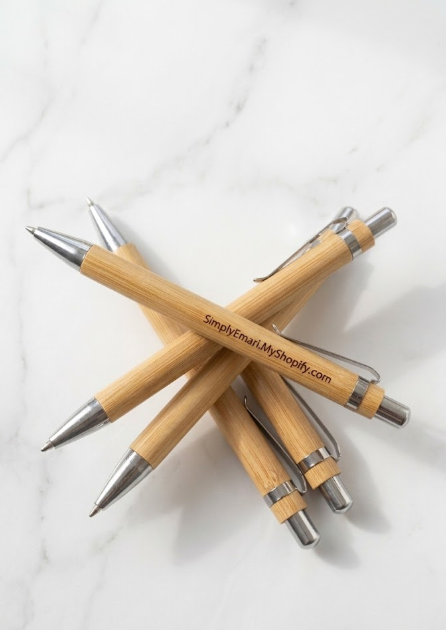 Custom Laser-Engraved Bamboo Pen – Eco-Friendly Personalized Branded Essential