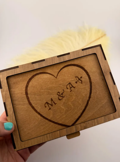 Custom Wooden Photo Puzzle with Engraved Keepsake Box