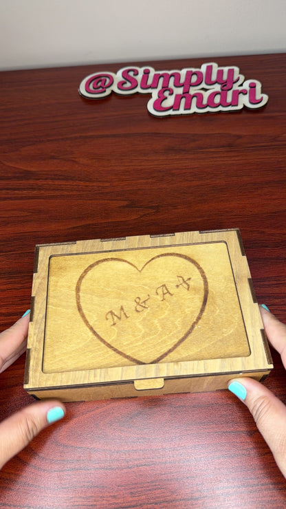 Custom Wooden Photo Puzzle with Engraved Keepsake Box