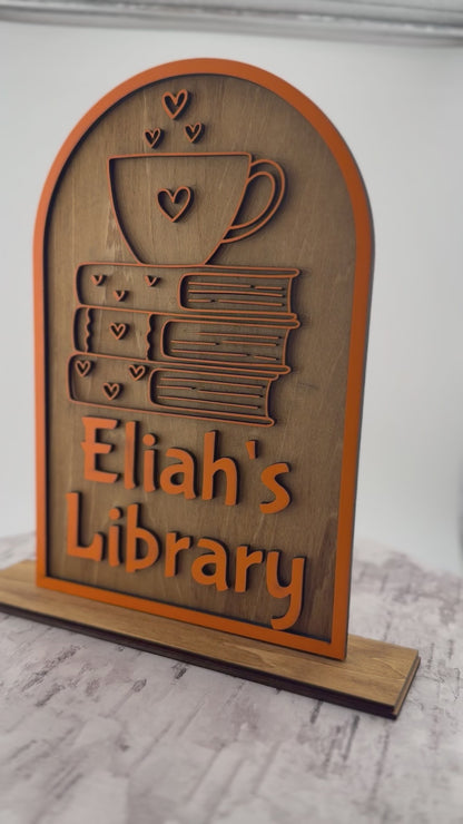 Personalized Library Sign